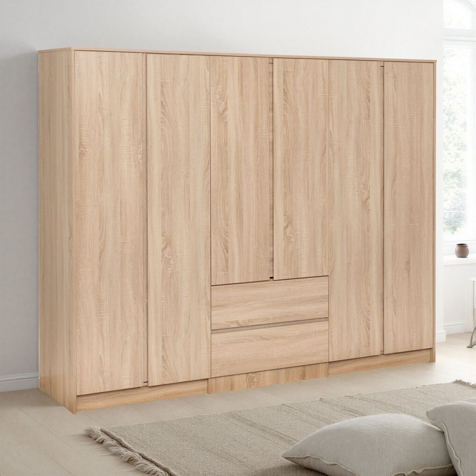 malvern 6 door 2 drawer robe