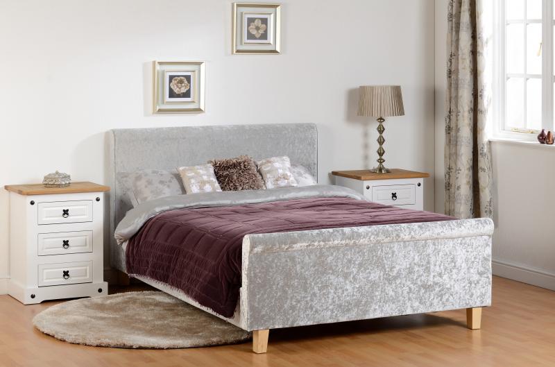 Seconique Shelby Grey Crushed Velvet bed Frame