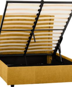 Camden mustard fabric ottoman storage bed