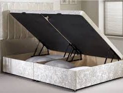 Storage ottoman with 54 inch lined headboard