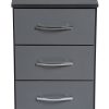bedside cabinet 3 drawers grey