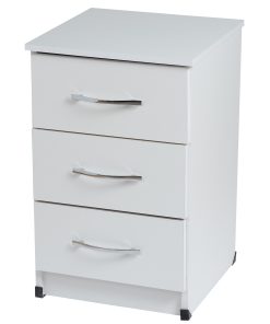 white 3 drawers bedside cabinet
