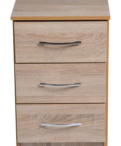 oak 3 drawer bedside cabinet