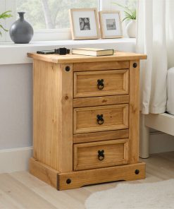 corona 3 drawer bedside
