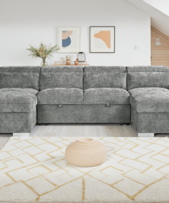 Alaya Sofabed Grey U Shape Corner