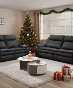 Boston genuine black leather electric recliner 3+2 set