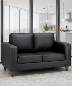 Box Sofa Black 2 Seater