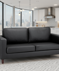 Box Sofa Black 3 Seater